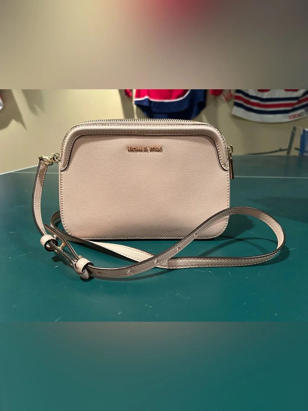 Michael Kors Pale Pink Leather Crossbody Bag